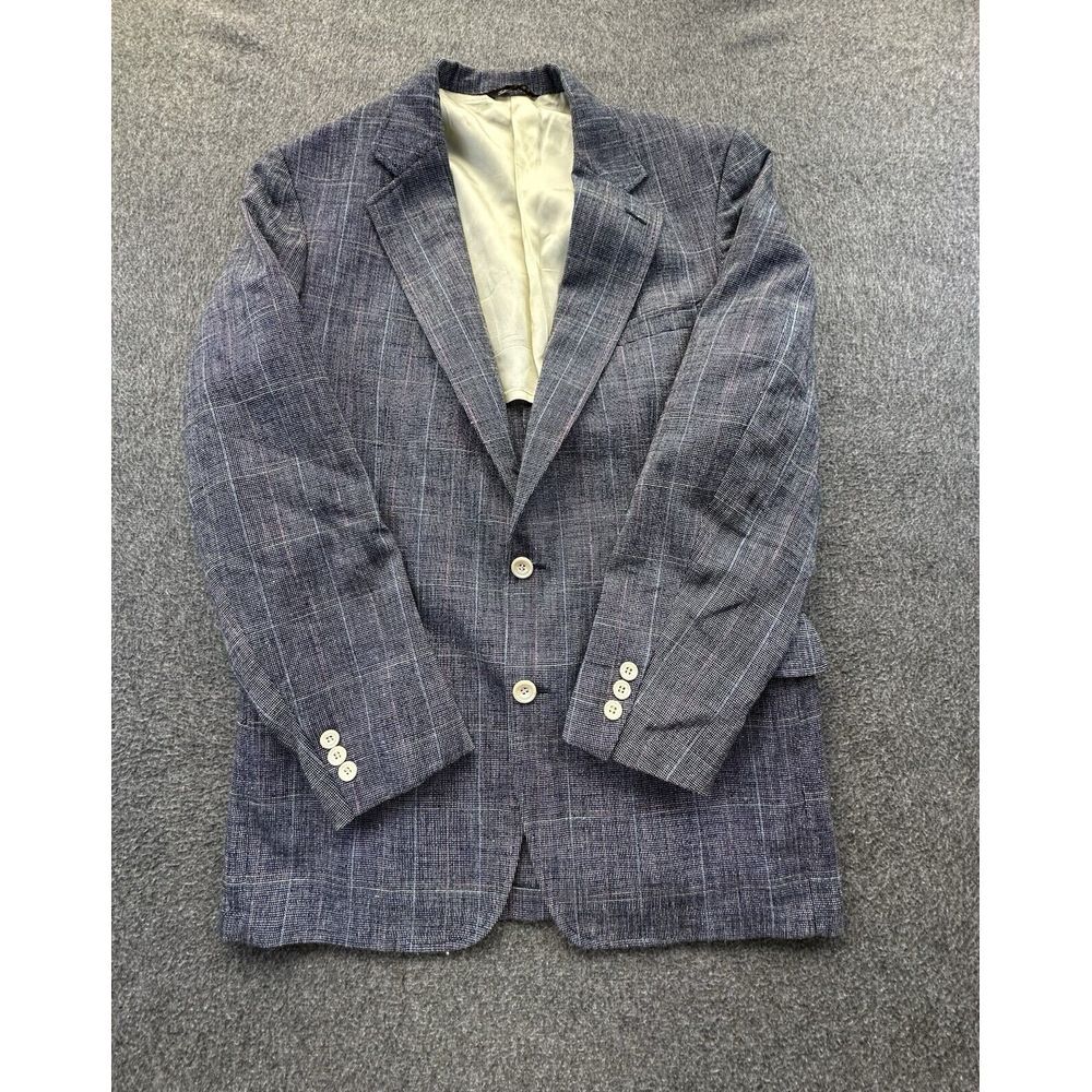 Cricketeer Blazer Mens 40" Black Checkered Tweed Pockets Suit Jacket Sports‎ - Picture 2 of 12